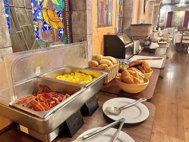 The breakfast buffet served at the Cornell Hotel